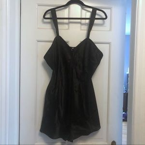 Vanity Fair satin romper snap-crotch tank teddy